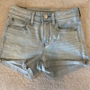 AE high rise denim shorts